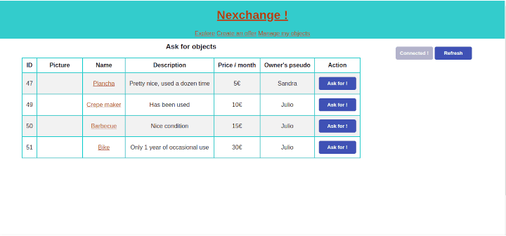 Nexchange home page